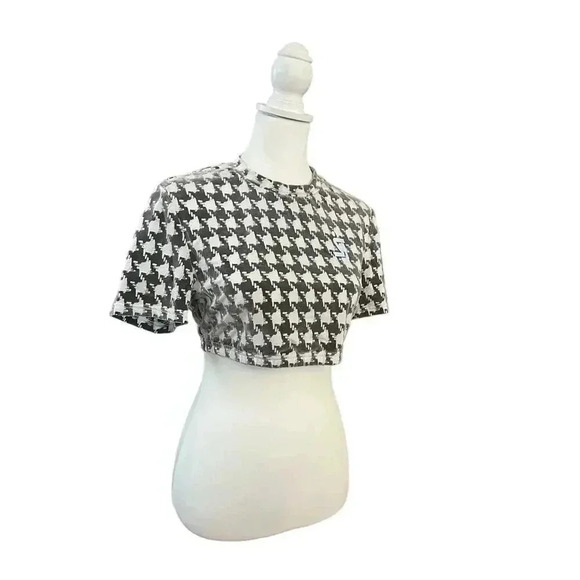 shane justin crop top velvet houndstooth size xl - Picture 2 of 8
